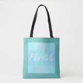 Turquoise Peace Tote Bag (Voorkant)