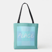 Turquoise Peace Tote Bag (Achterkant)
