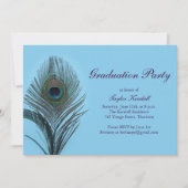 Turquoise Peacock Afstuderen Invitation Kaart (Voorkant)