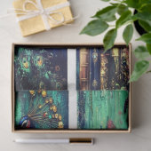 Turquoise Peacock Collage beroemd gemaakt door Els Tissuepapier (Geschenk)