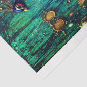 Turquoise Peacock Collage beroemd gemaakt door Els Tissuepapier (Detail)