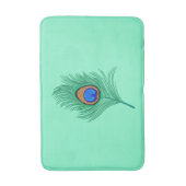 Turquoise Peacock Feather on Light Aqua Badmat (Voorkant Verticaal)