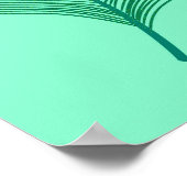 Turquoise Peacock Feather on Light Aqua Poster (Hoek)