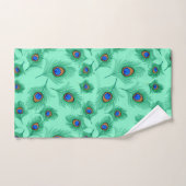 Turquoise Peacock Feathers on Light Aqua Bad Handdoek (Handdoek)
