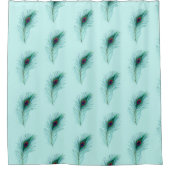  Turquoise Peacock Feathers Showgordijn Douchegordijn (Voorkant)