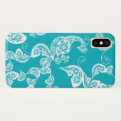 Turquoise Peacock Floral Paisley Elegant Stylish Case-Mate iPhone Case (Achterkant (horizontaal))