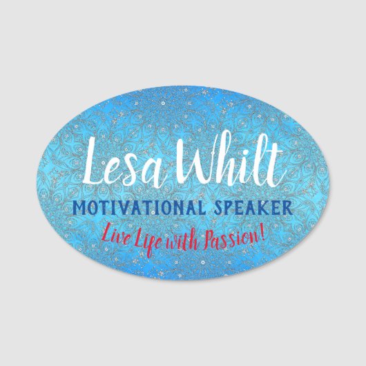 Turquoise Peacock Inspirations Naamplaatje (Voorkant)