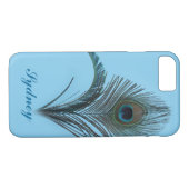Turquoise Peacock iPhone 7 Hoesje (Achterkant (Horizontaal))