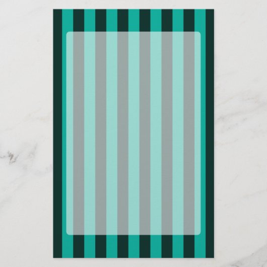 Turquoise Peacock verticale strepen Briefpapier (Voorkant)
