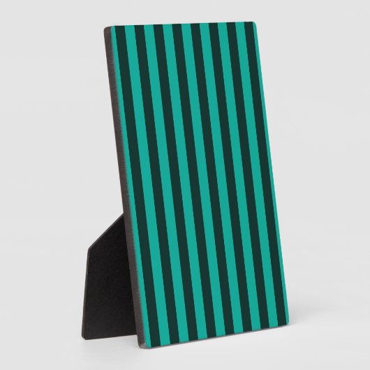 Turquoise Peacock verticale strepen Fotoplaat (Zijkant)