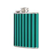 Turquoise Peacock verticale strepen Heupfles (Links)