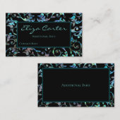Turquoise Pearl Floral Visitekaartje (Voorkant / Achterkant)