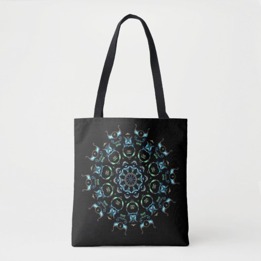 Turquoise Pearl Mandala Canvas tas (Voorkant)