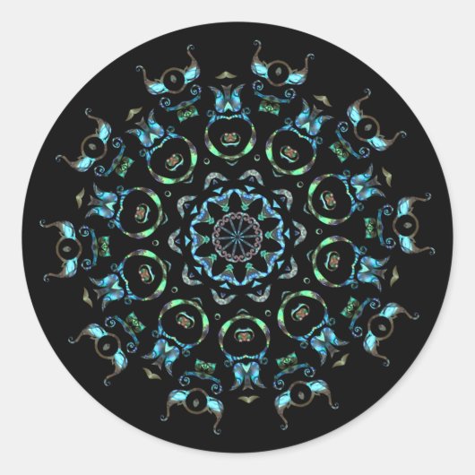 Turquoise Pearl Mandala Stickers (Voorkant)