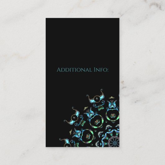 Turquoise Pearl Mandala Visitekaartje 2 (Achterkant)