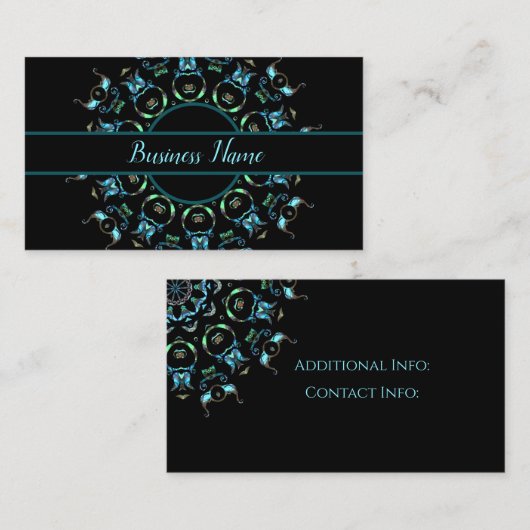 Turquoise Pearl Mandala Visitekaartje 3 (Voorkant / Achterkant)