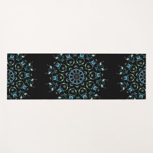 Turquoise Pearl Mandala Yogamat (Voorkant (horizontaal))