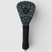 Turquoise Pearl Pattern Monogrammed Golfheadcover (Voorkant)