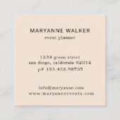 Turquoise Peonies faux goudglitter Visitekaartje (Achterkant)