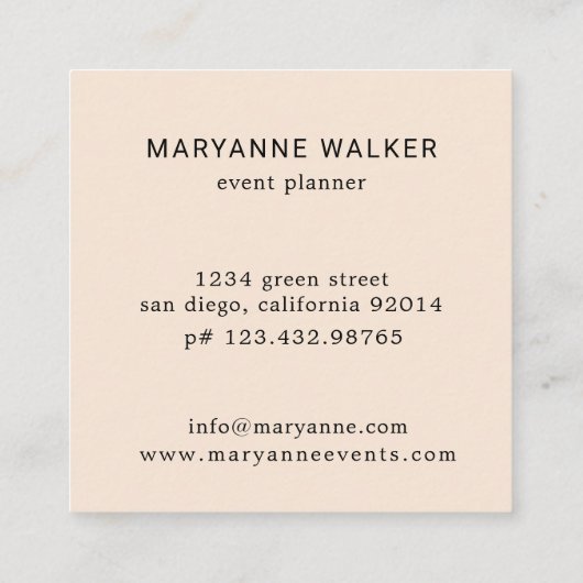 Turquoise Peonies faux goudglitter Visitekaartje (Achterkant)