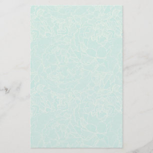 Turquoise Peony Pattern Briefpapier