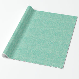 Turquoise Peony Pattern Cadeaupapier