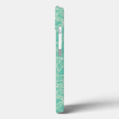 Turquoise Peony Pattern Case-Mate iPhone Case (Achterkant / Links)