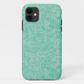 Turquoise Peony Pattern Case-Mate iPhone Case (Achterkant)