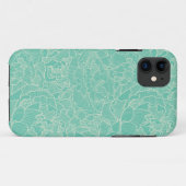 Turquoise Peony Pattern Case-Mate iPhone Case (Achterkant (horizontaal))