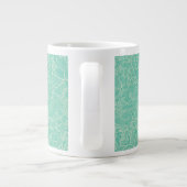 Turquoise Peony Pattern Grote Koffiekop (Achterkant)