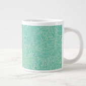 Turquoise Peony Pattern Grote Koffiekop (Rechts)
