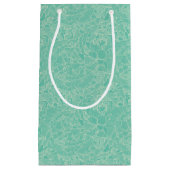 Turquoise Peony Pattern Klein Cadeauzakje (Voorkant)