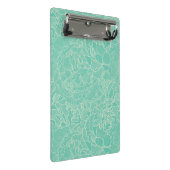 Turquoise Peony Pattern Mini Klembord (Schuin)