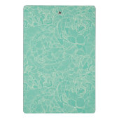 Turquoise Peony Pattern Mini Klembord (Achterkant)