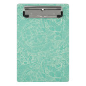 Turquoise Peony Pattern Mini Klembord (Voorkant)