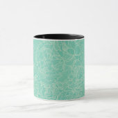 Turquoise Peony Pattern Mok (Midden)