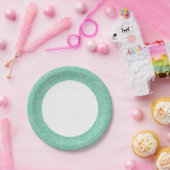 Turquoise Peony Pattern Papieren Bordje (Feest)