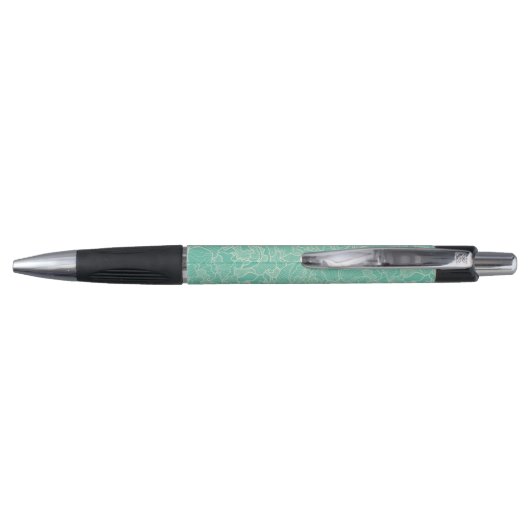 Turquoise Peony Pattern Pen (Achterkant)