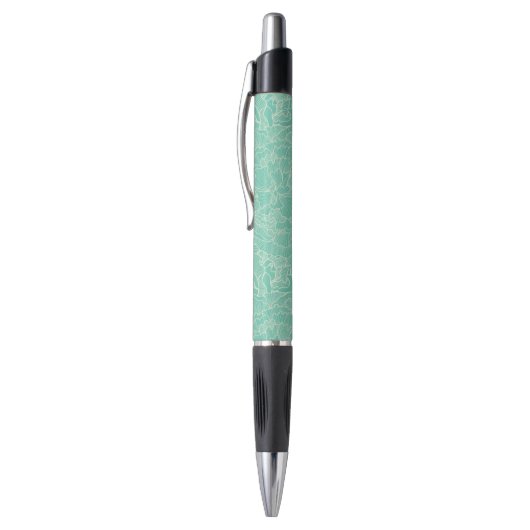 Turquoise Peony Pattern Pen (Top (Verticaal))
