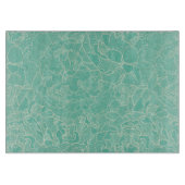 Turquoise Peony Pattern Snijplank (Voorkant)