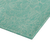 Turquoise Peony Pattern Snijplank (Hoek)