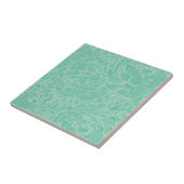 Turquoise Peony Pattern Tegeltje (Zijkant)