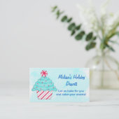 Turquoise, Peppermint Chrismas Cupcake Baking Visitekaartje (Staand voorkant)
