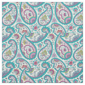 Turquoise Persian Boteh Paisley Pattern Fabric Stof (Swatch)