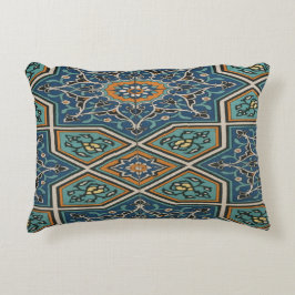 Turquoise Persian Tile Lumbar Pillow – Elegant Tra Accent Kussen