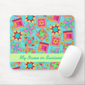 Turquoise Personalized Quilt Blocks Mousepad Muismat (Met muis)