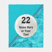 Turquoise Personalized Volleyball Fleece Blanket (Voorkant)