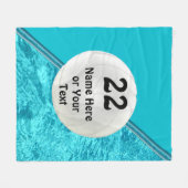Turquoise Personalized Volleyball Fleece Blanket (Voorkant (Horizontaal))