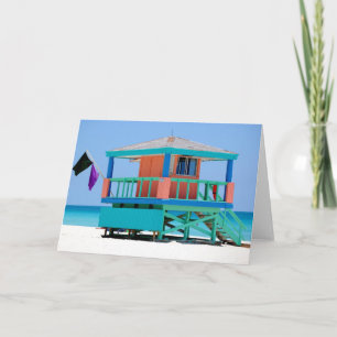 turquoise perzik badmeester standaard kaart