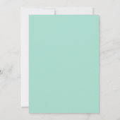 Turquoise Perzikbloemblad Bruiloft Kaart (Achterkant)